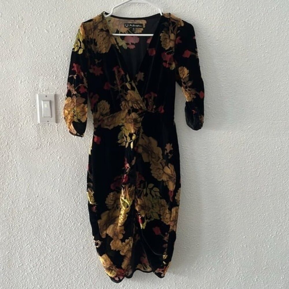 For Love and Lemons Dusty Rose Mini Dress Black Reel Orange Brown Size S… - Picture 2 of 8